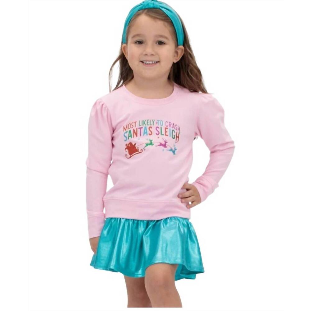 NEW AZARHIA christmas santa's sleigh top in pink